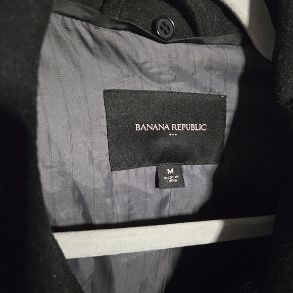 Banana Republic Wool Blend Peacoat – Black – Size Medium - Picture 8 of 10